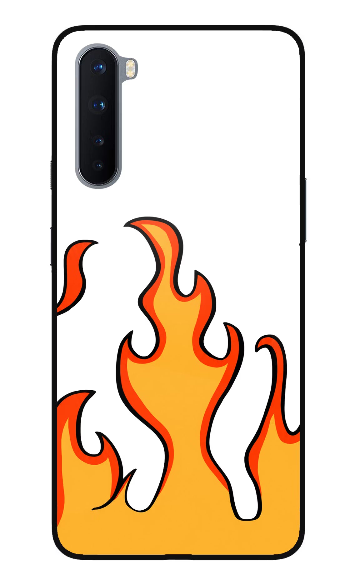 Fired Up – White Oneplus Nord Glass Case