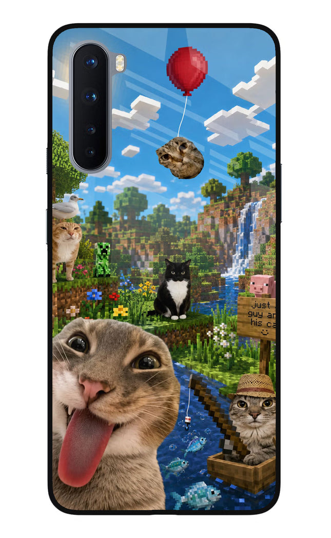 Minecraft Cat Chaos Oneplus Nord Glass Case