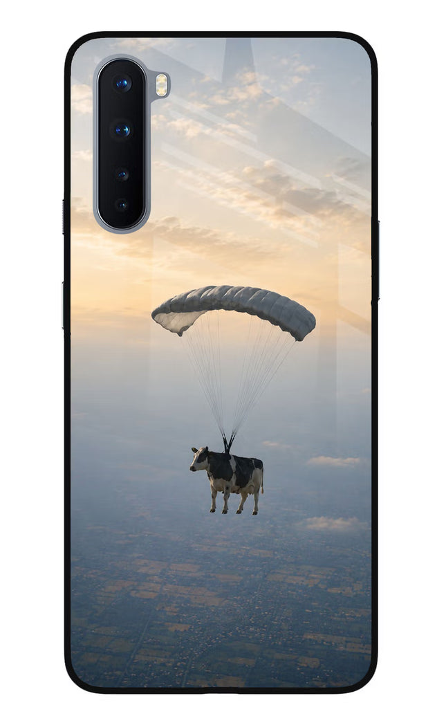 Skydiving Cow Oneplus Nord Glass Case
