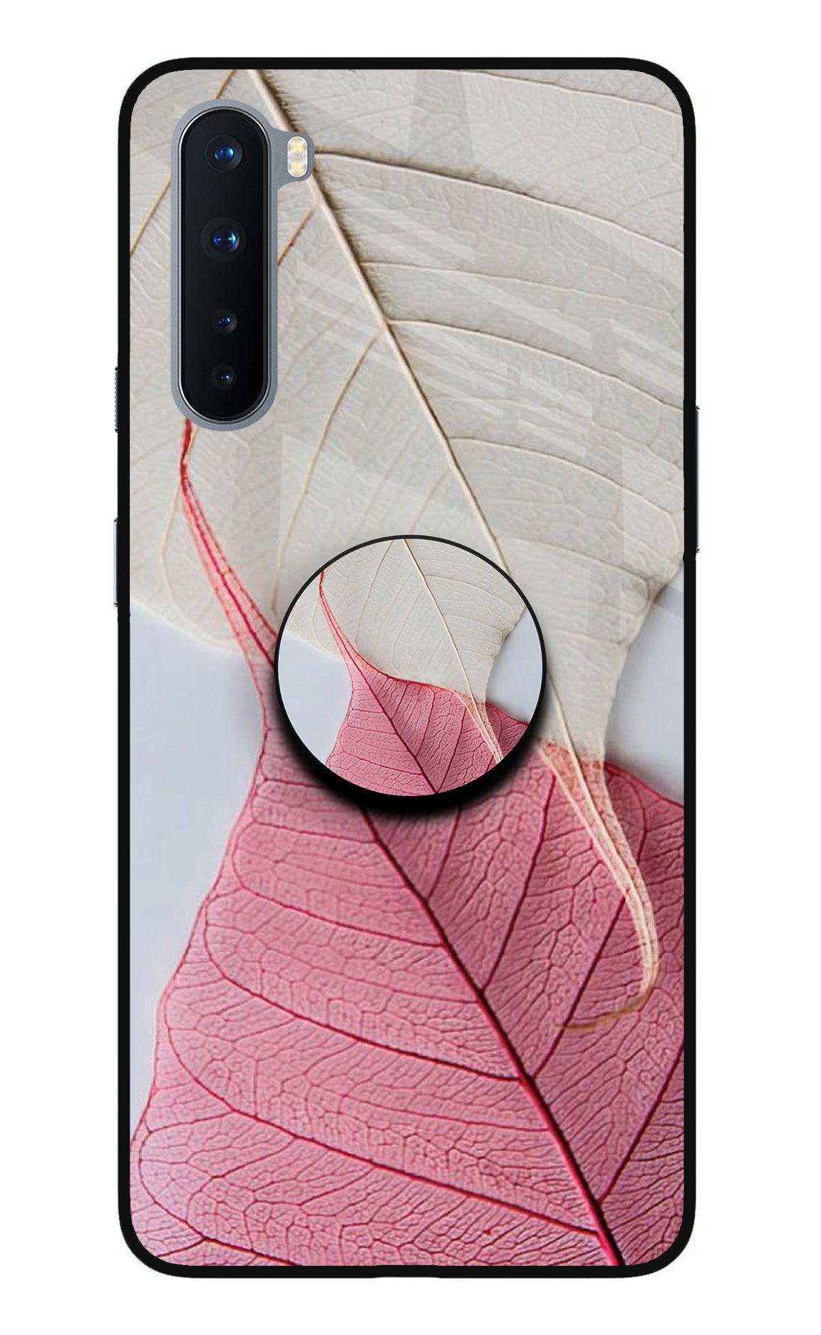 White Pink Leaf Oneplus Nord Pop Case