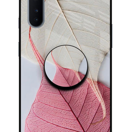 White Pink Leaf Oneplus Nord Glass Case