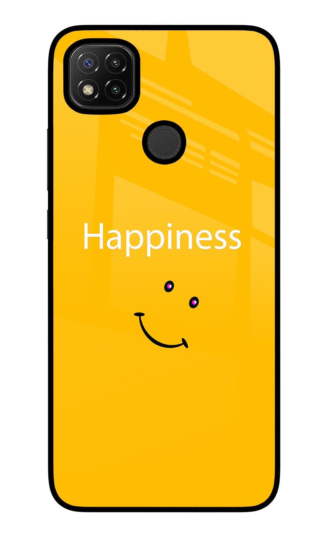 Happiness With Smiley Redmi 9 Glass Case