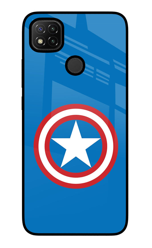 Captain America Logo Redmi 9 Glass Case