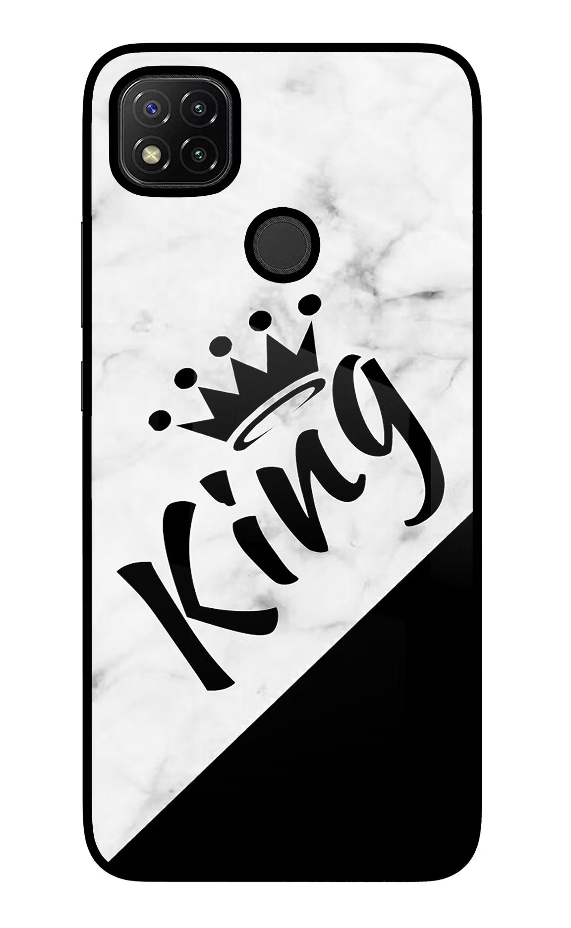 King Redmi 9 Glass Case Back Cover by Casekaro