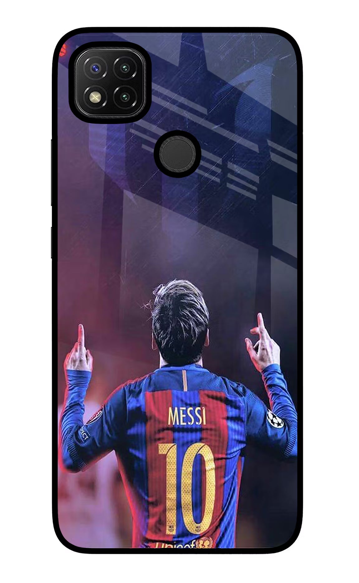 Messi Redmi 9 Glass Case Back Cover by Casekaro