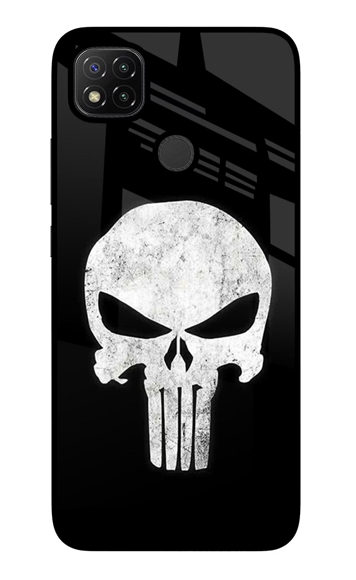 Punisher Skull Redmi 9 Glass Case Back Cover by Casekaro