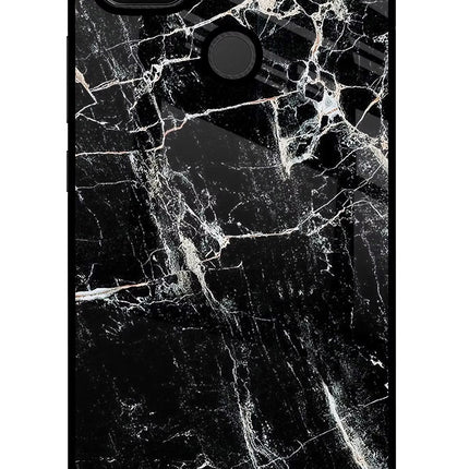 Black Marble Texture Redmi 9 Glass Case