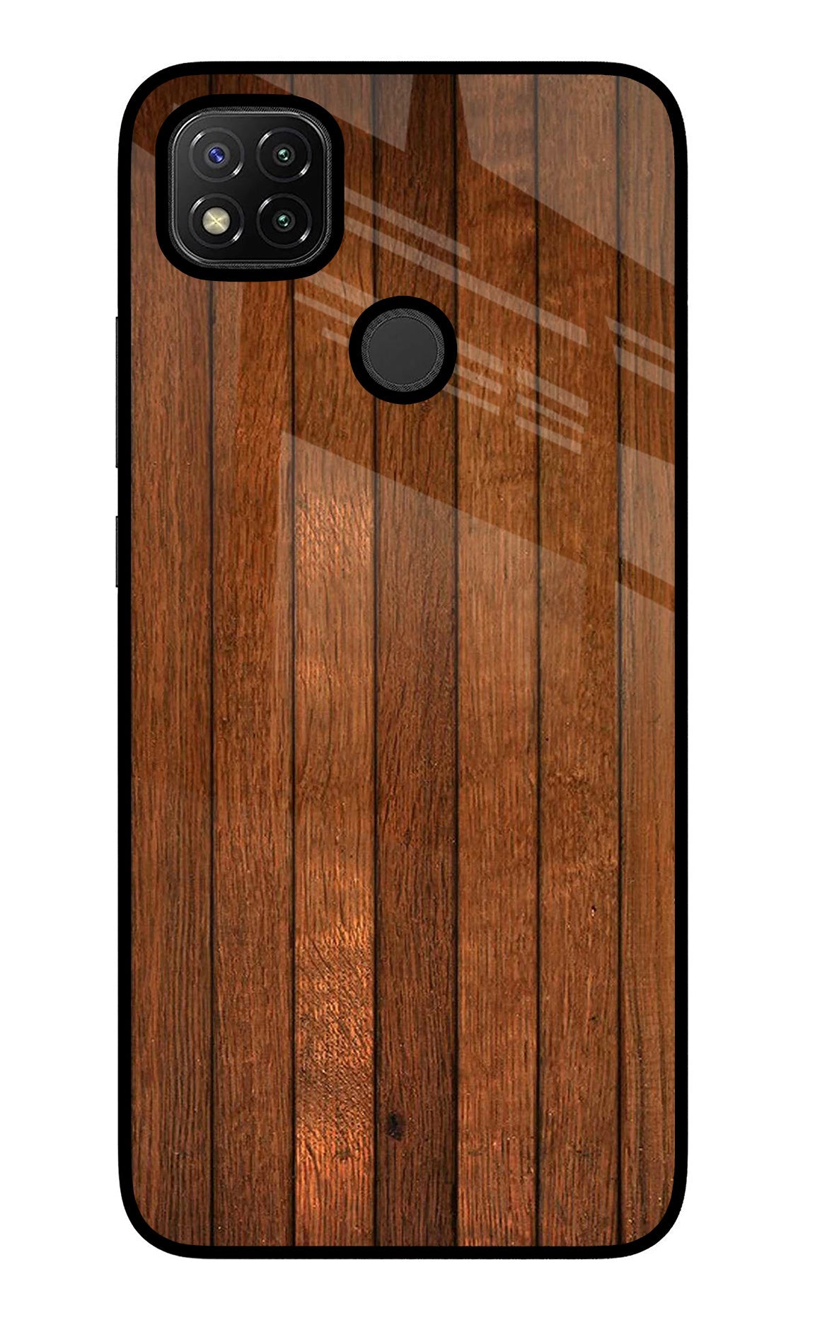 Wooden Artwork Bands Redmi 9 Glass Case