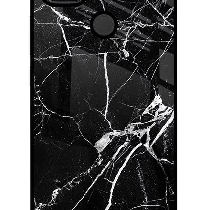 Black Marble Pattern Redmi 9 Glass Case