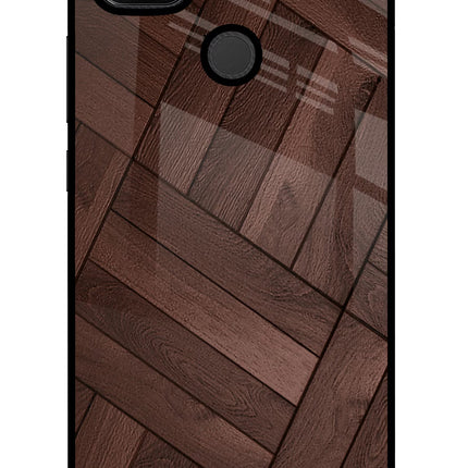 Wooden Texture Design Redmi 9 Glass Case