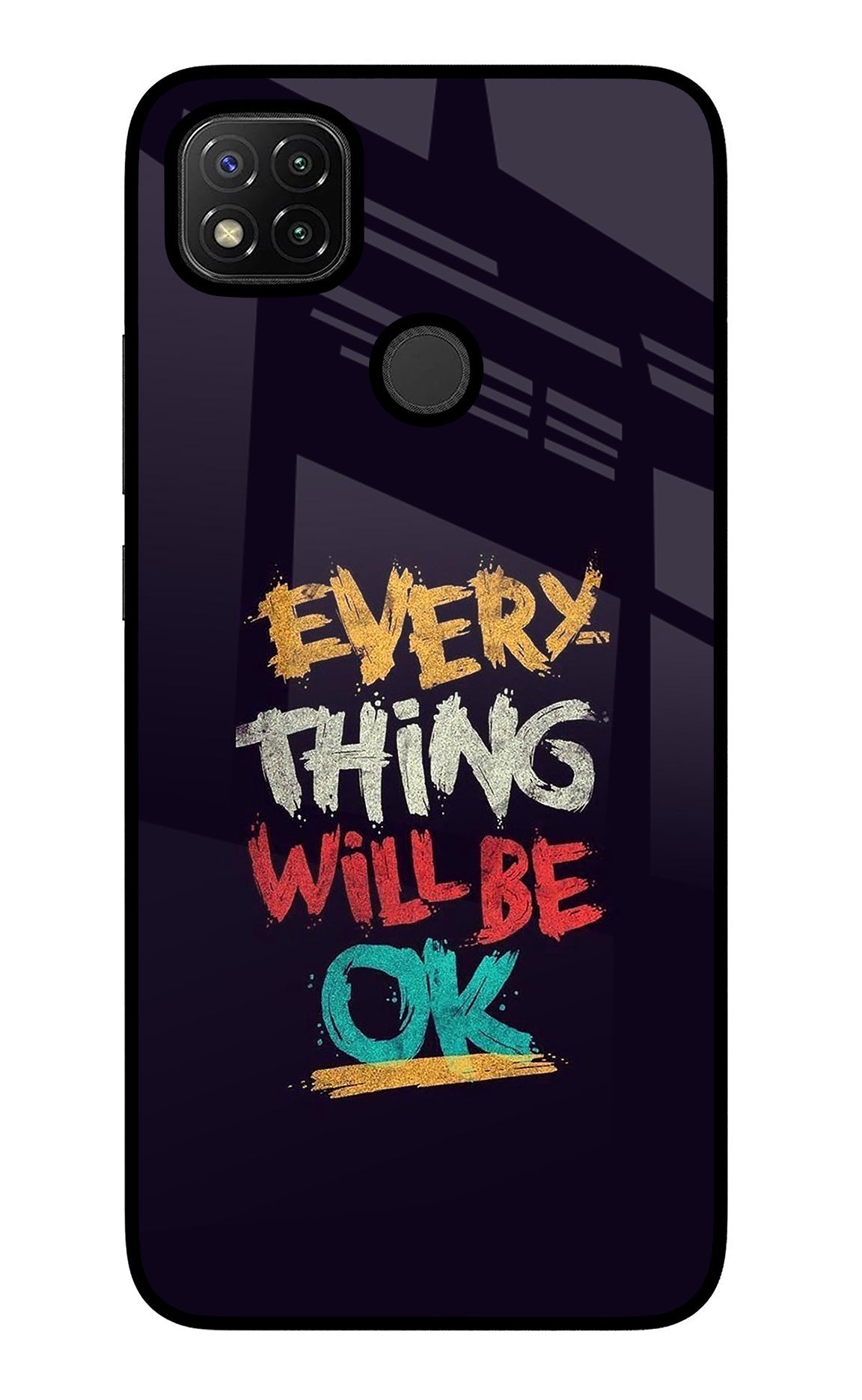 Everything Will Be Ok Redmi 9 Glass Case