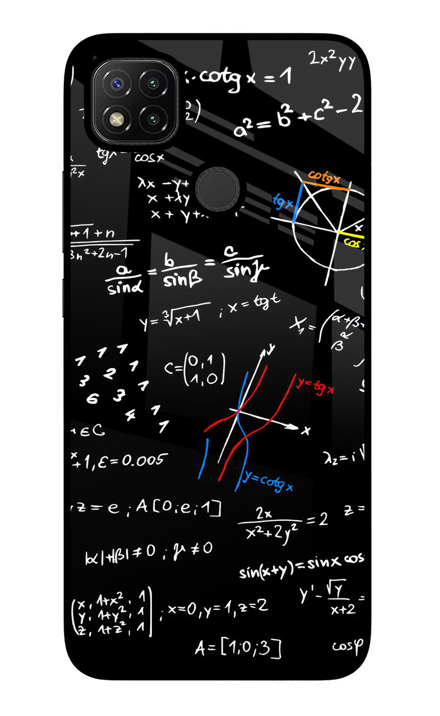 Mathematics Formula Redmi 9 Back Cover, Glass case