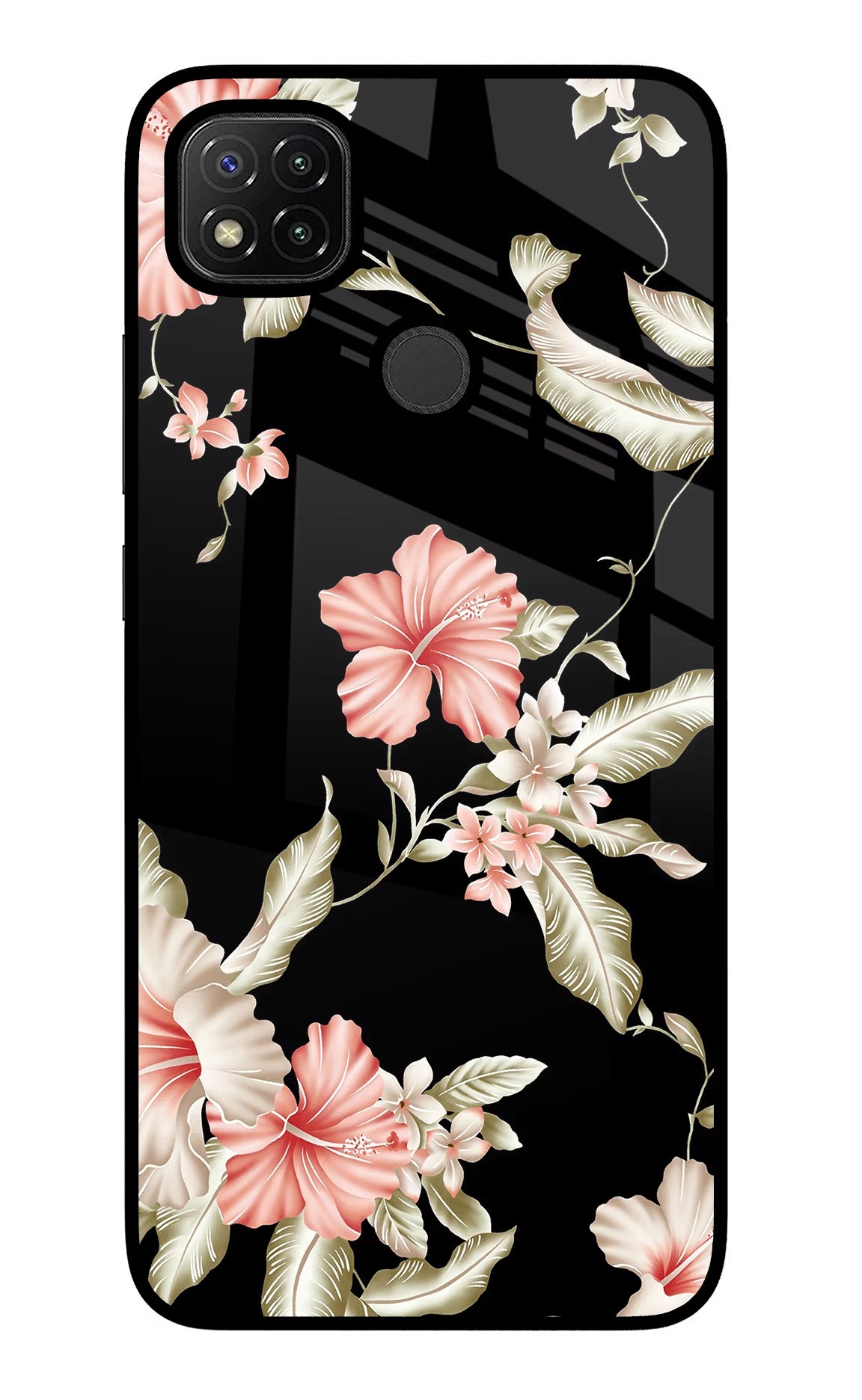 Flowers Redmi 9 Glass Case Back Cover by Casekaro