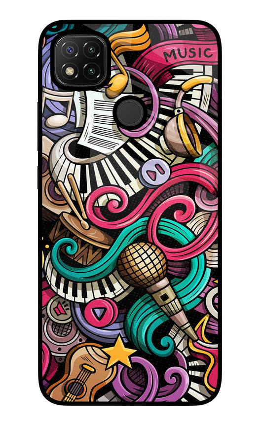 Music Abstract Redmi 9 Glass Case