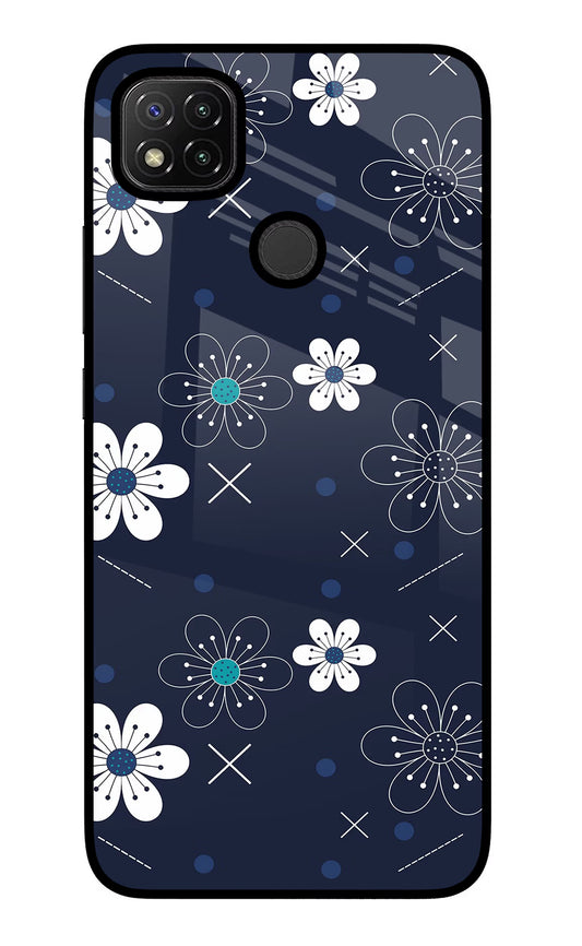 Flowers Redmi 9 Glass Case