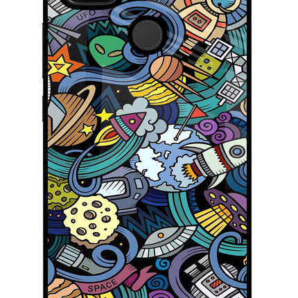 Space Abstract Redmi 9 Glass Case