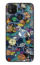 Space Abstract Redmi 9 Glass Case