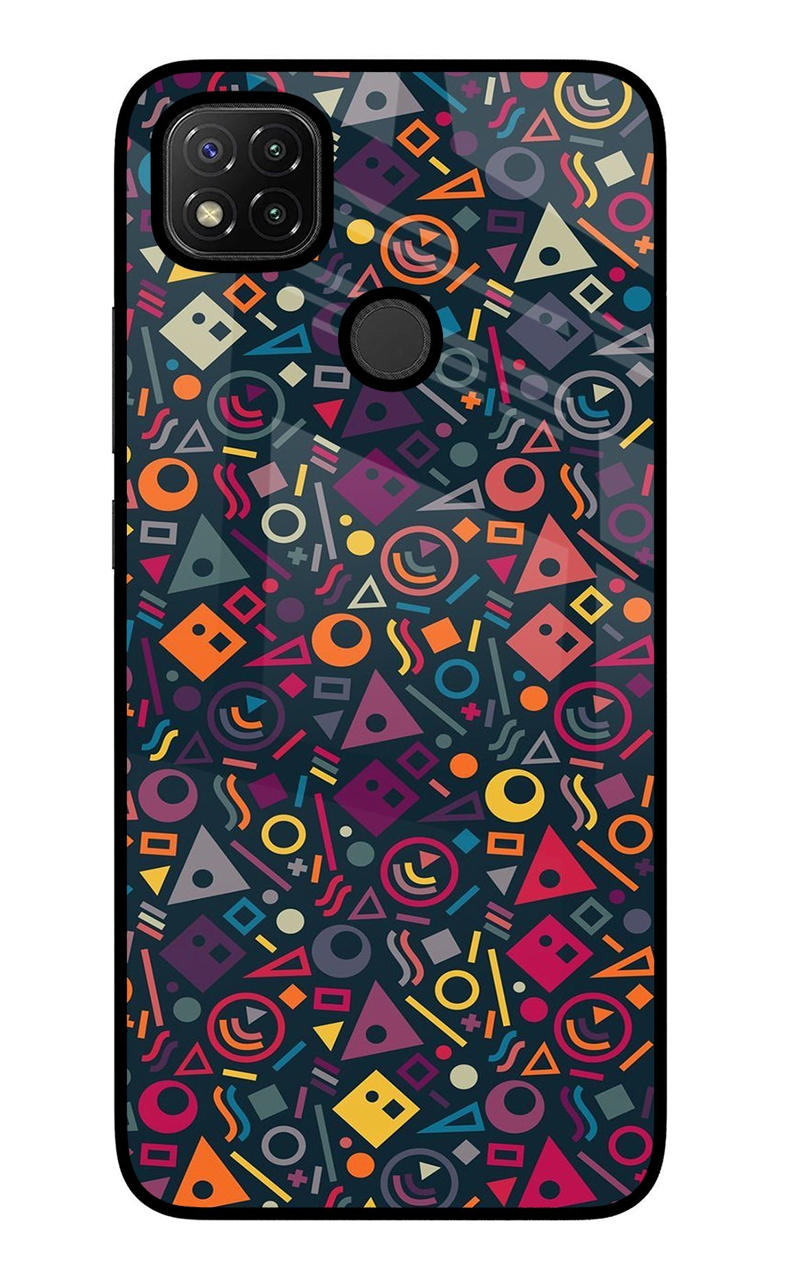 Geometric Abstract Redmi 9 Glass Case