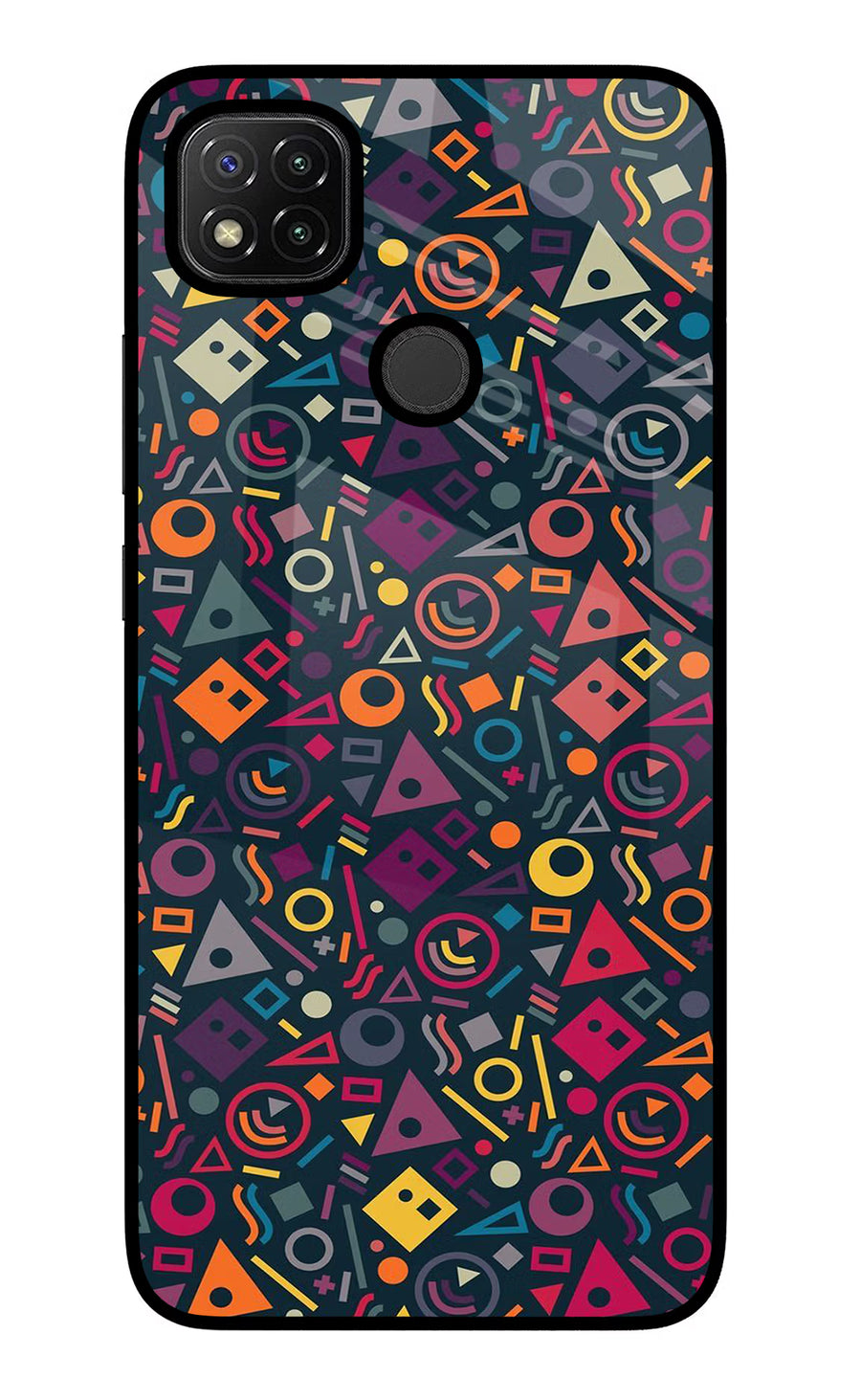 Geometric Abstract Redmi 9 Back Cover, Glass case