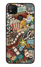 Cinema Abstract Redmi 9 Glass Case