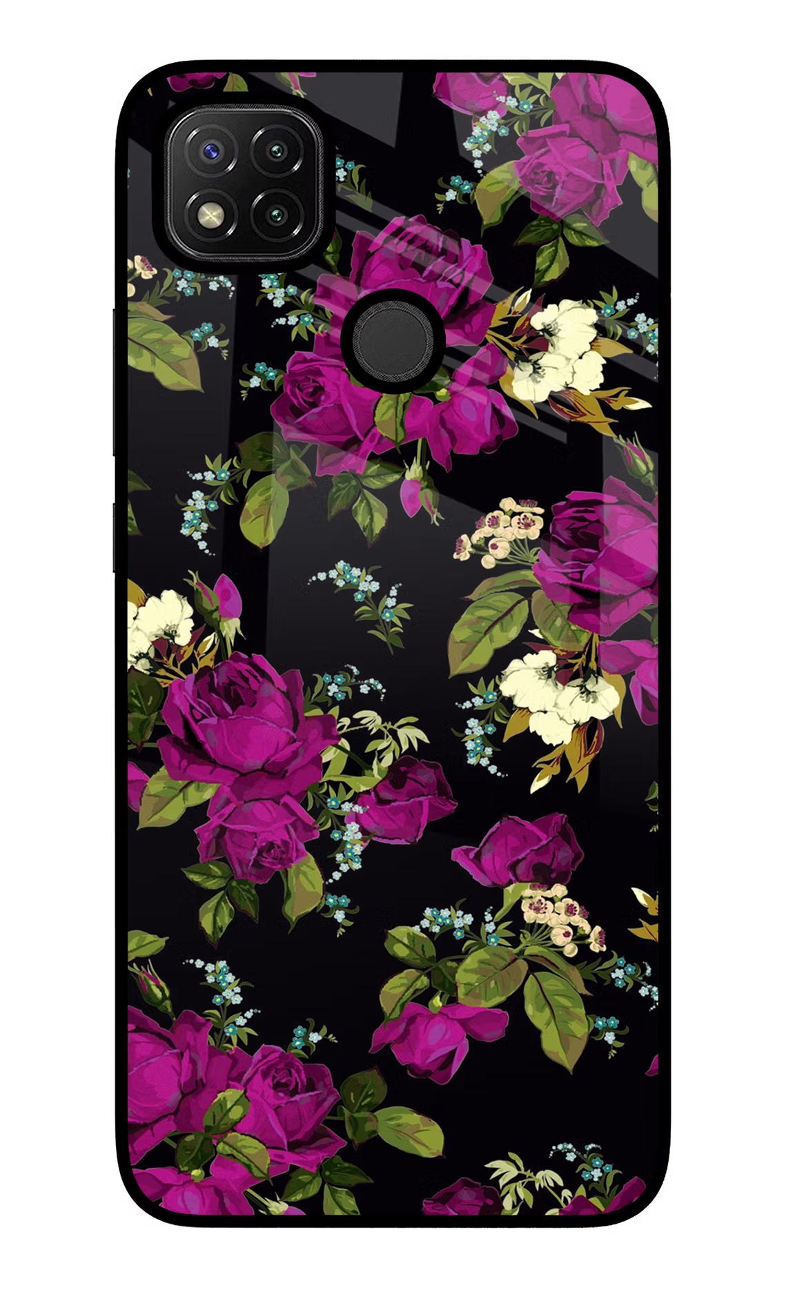 Flowers Redmi 9 Glass Case Back Cover by Casekaro