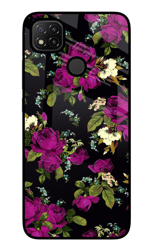 Flowers Redmi 9 Glass Case