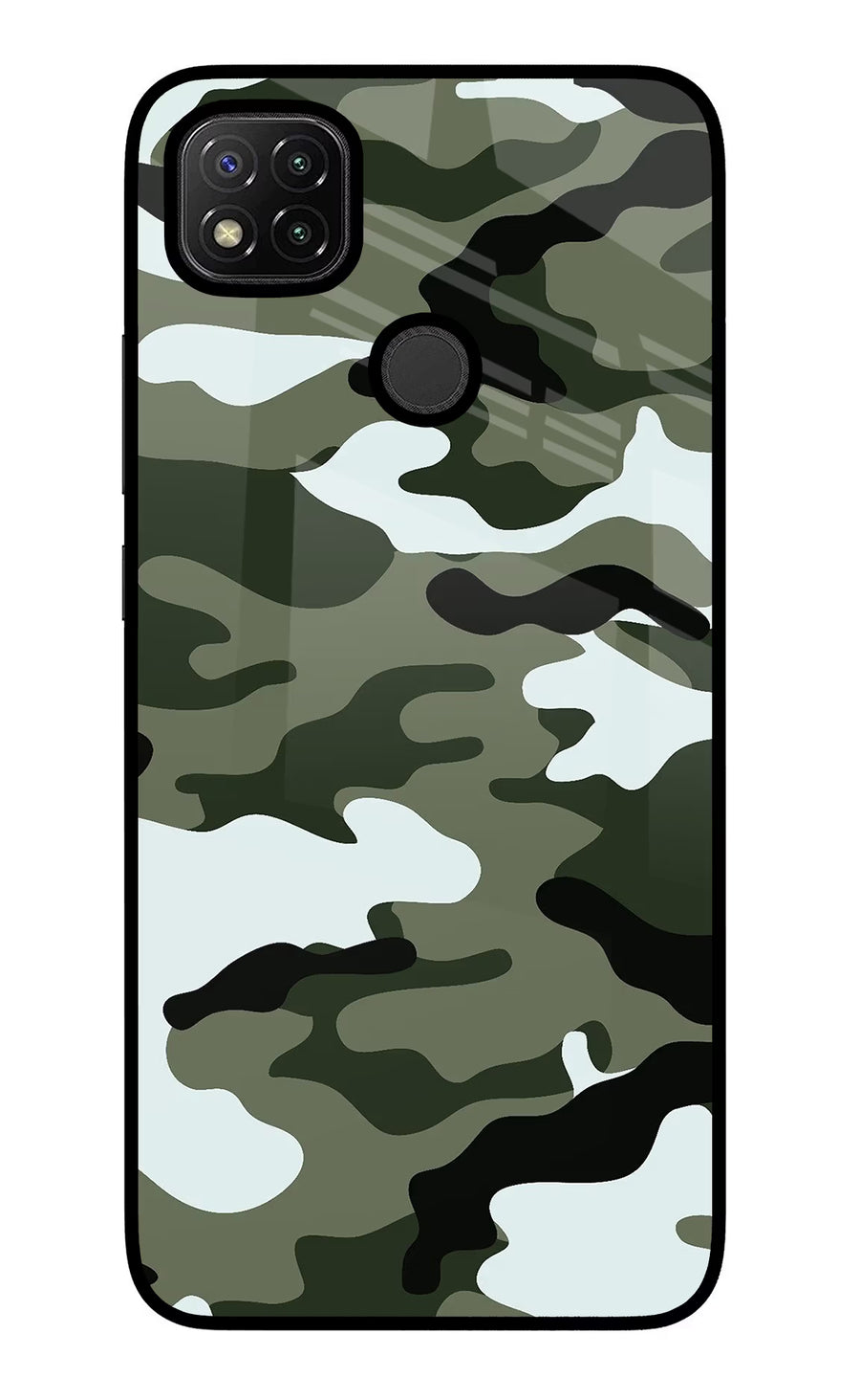 Camouflage Redmi 9 Back Cover, Glass case