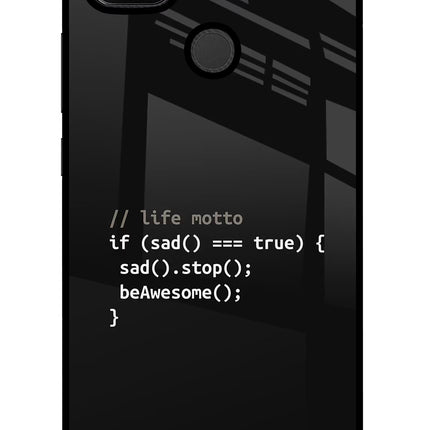Life Motto Code Redmi 9 Glass Case