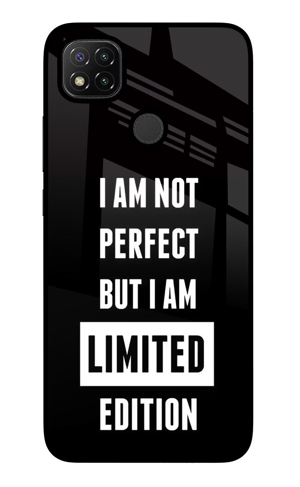I Am Not Perfect But I Am Limited Edition Redmi 9 Glass Case Back Cover by Casekaro