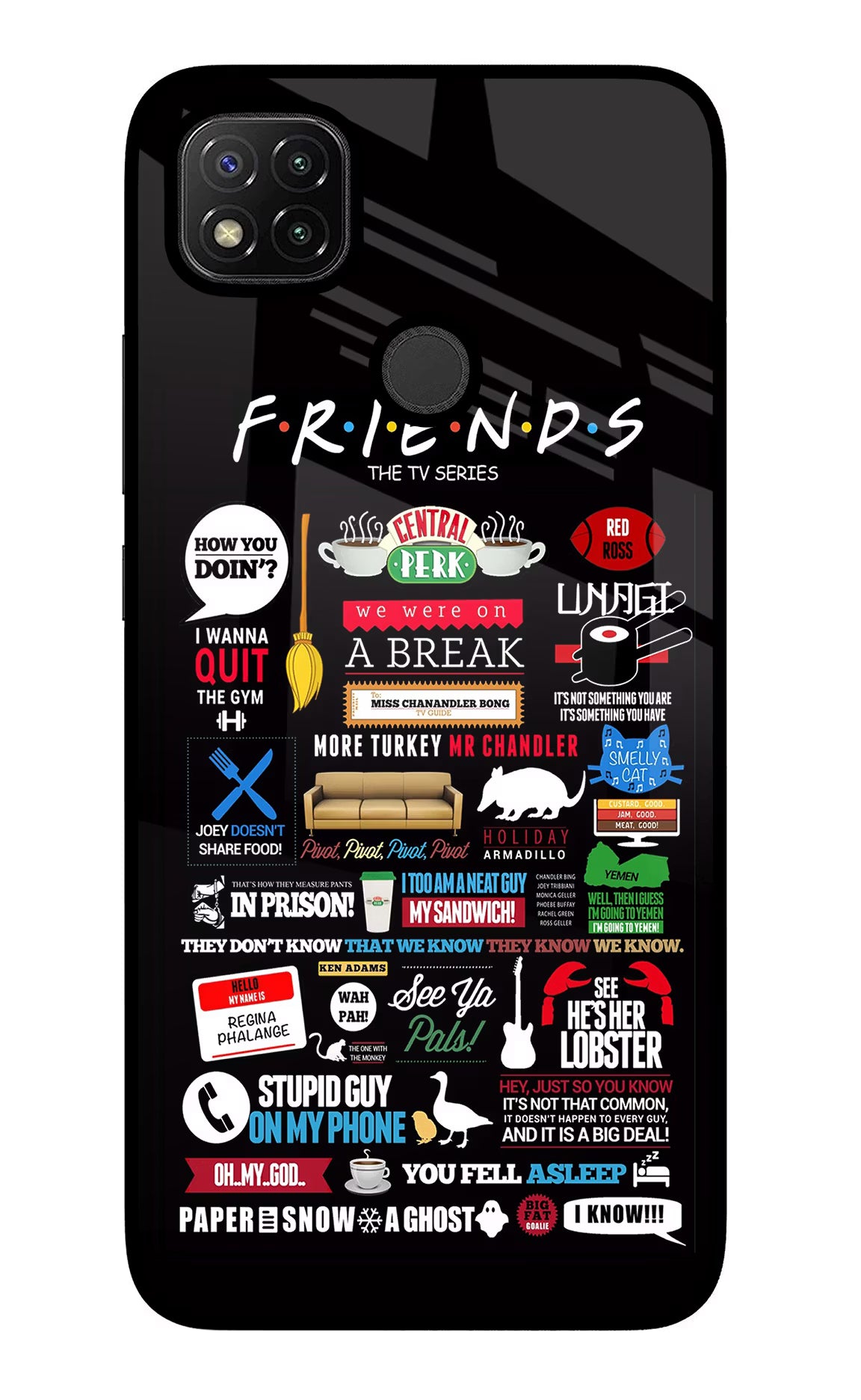 FRIENDS Redmi 9 Glass Case Back Cover by Casekaro
