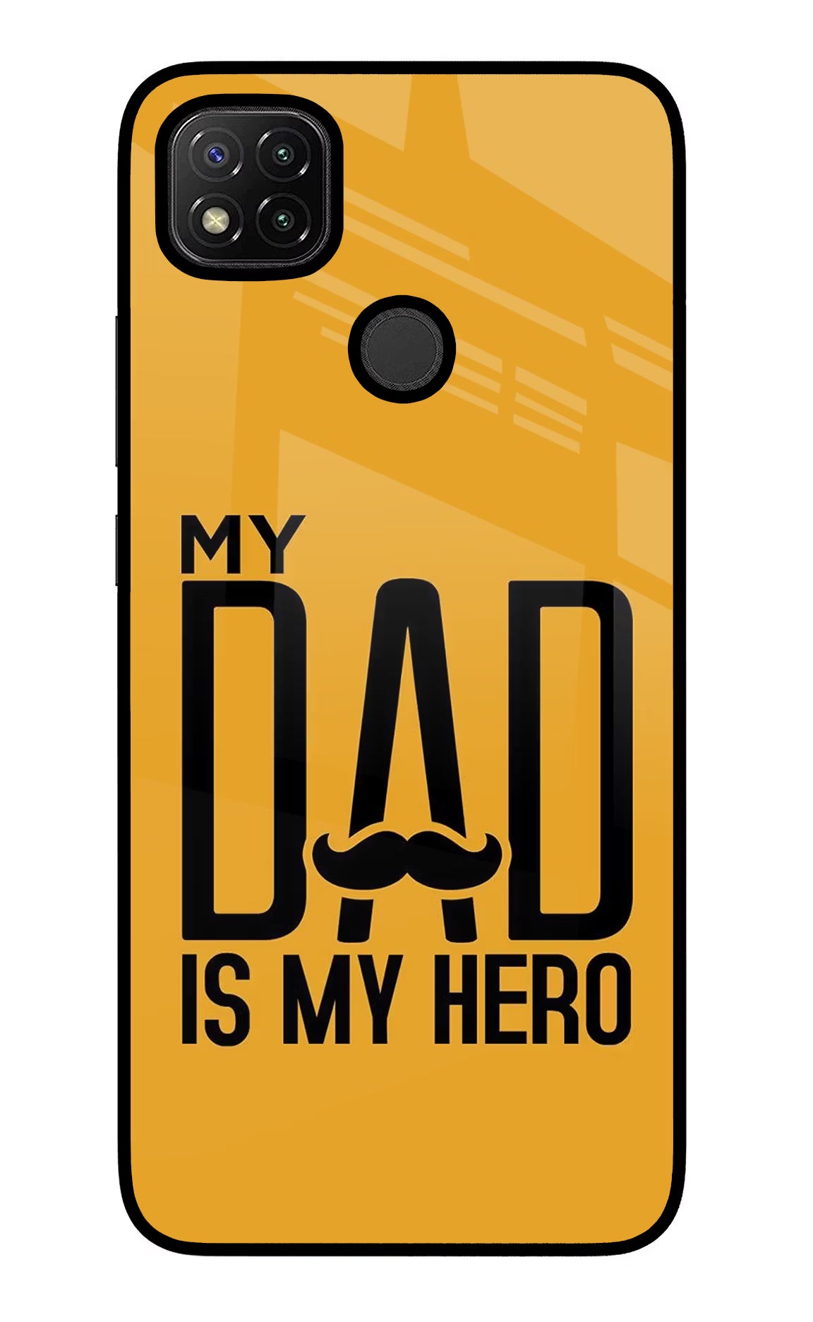 My Dad Is My Hero Redmi 9 Glass Case Back Cover by Casekaro