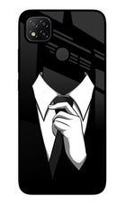 Black Tie Redmi 9 Glass Case Back Cover by Casekaro