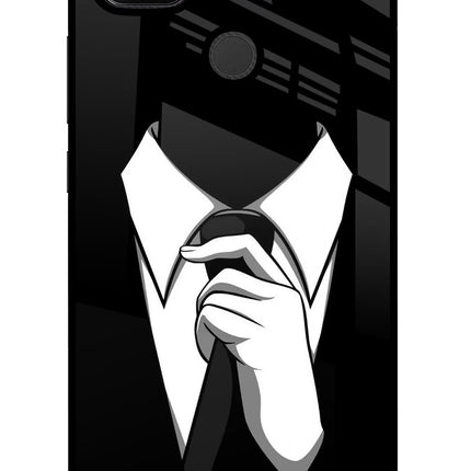 Black Tie Redmi 9 Glass Case