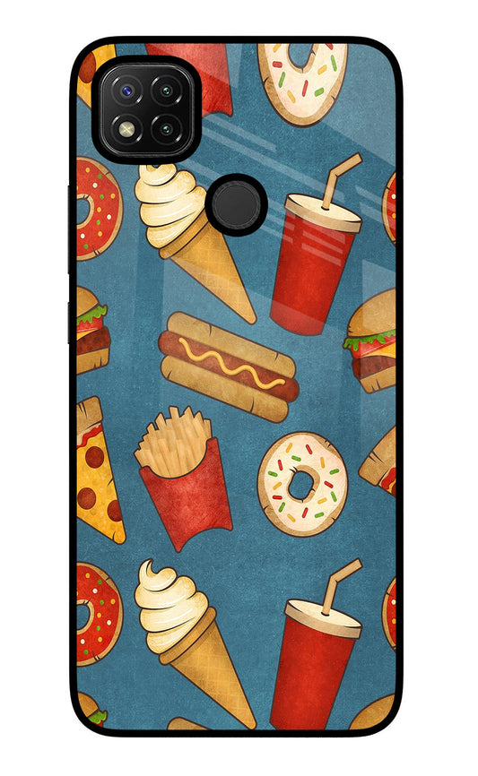 Foodie Redmi 9 Glass Case