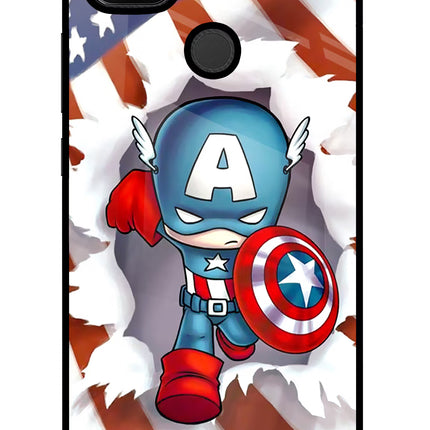 Captain America Redmi 9 Glass Case