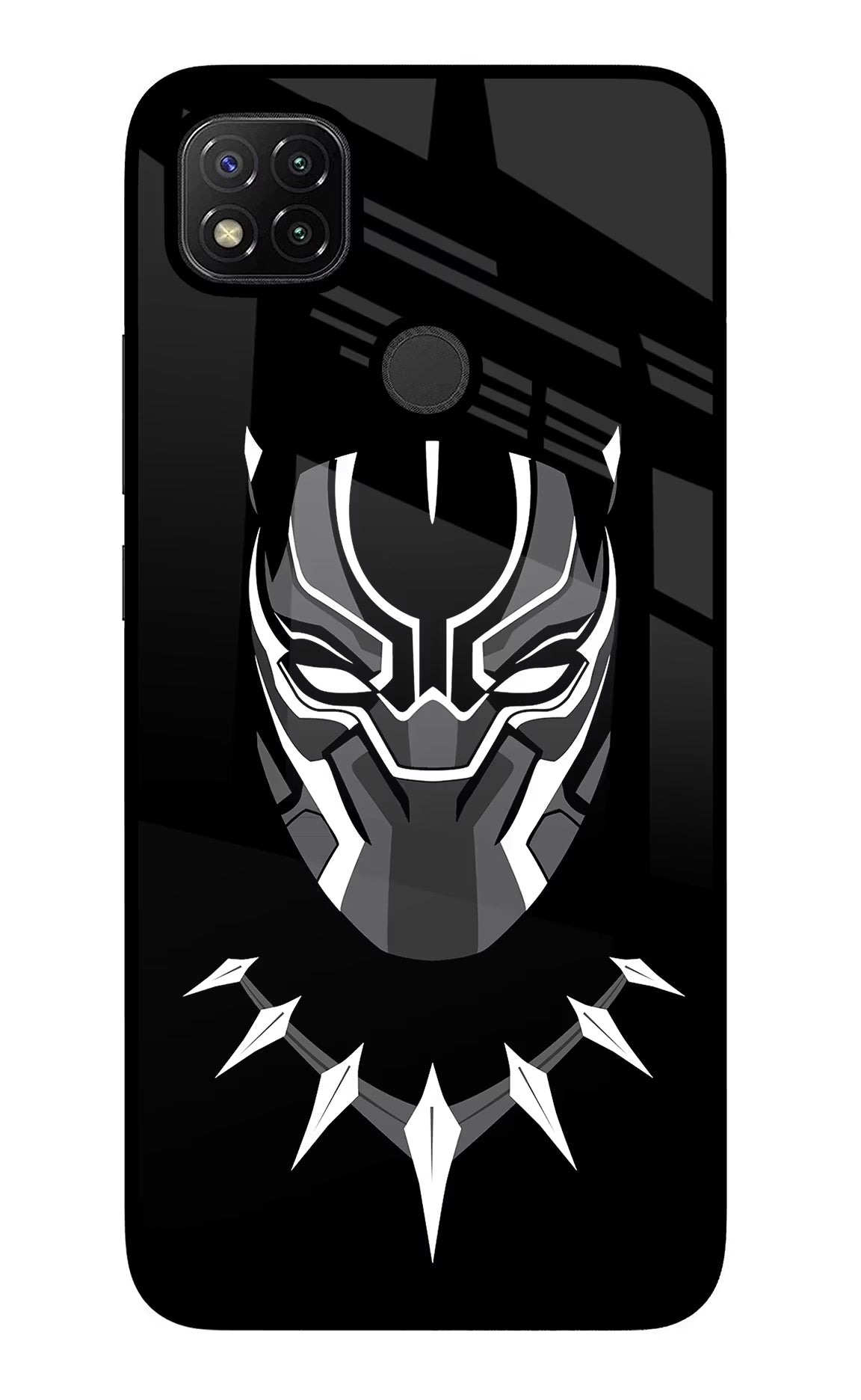 Black Panther Redmi 9 Glass Case Back Cover by Casekaro