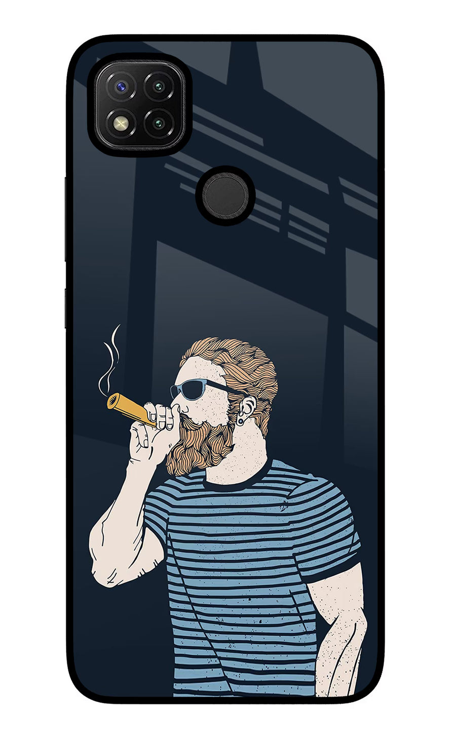 Smoking Redmi 9 Back Cover, Glass case