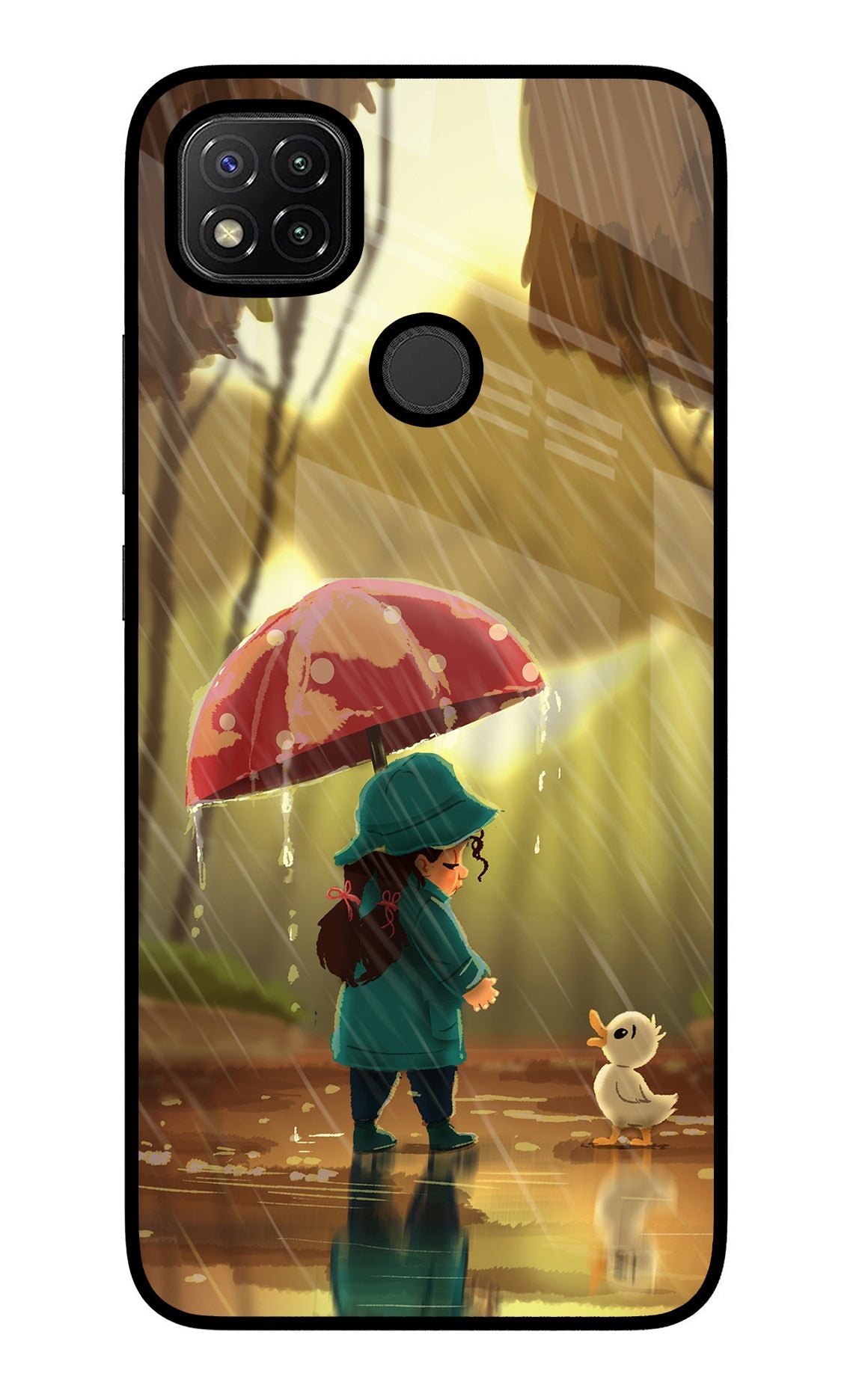 Rainy Day Redmi 9 Glass Case