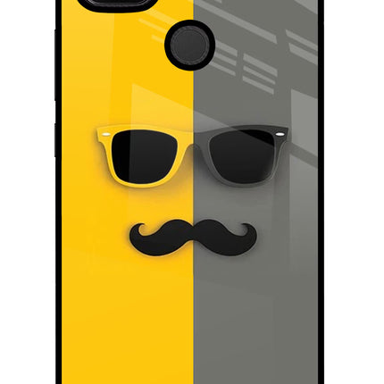 Sunglasses with Mustache Redmi 9 Glass Case