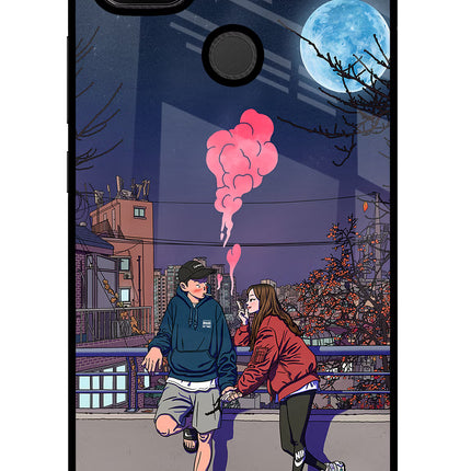 Chilling Couple Redmi 9 Glass Case