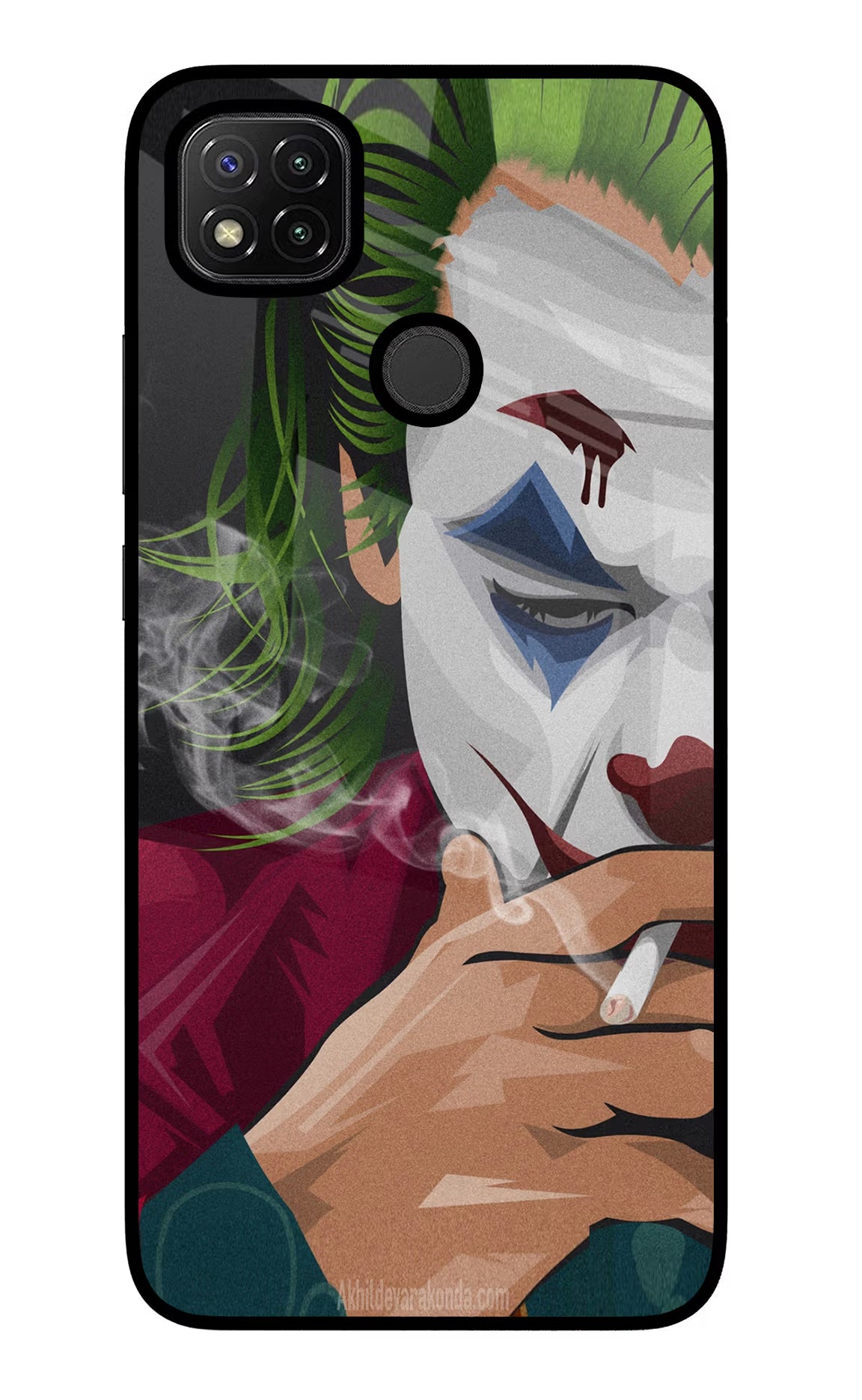 Joker Smoking Redmi 9 Glass Case Back Cover by Casekaro