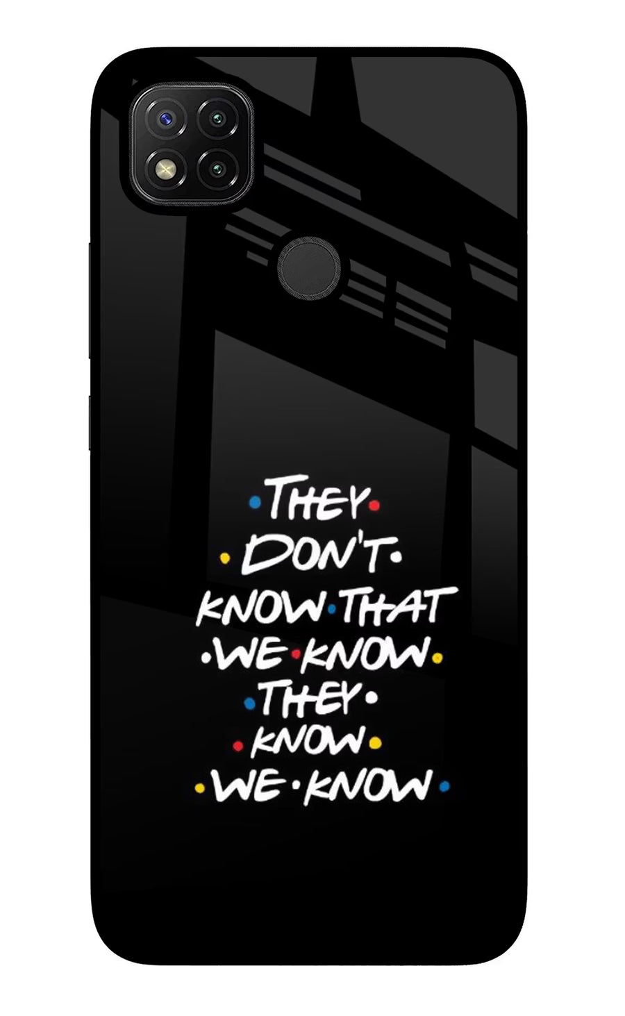 FRIENDS Dialogue Redmi 9 Back Cover, Glass case