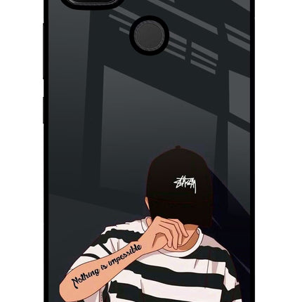 Aesthetic Boy Redmi 9 Glass Case