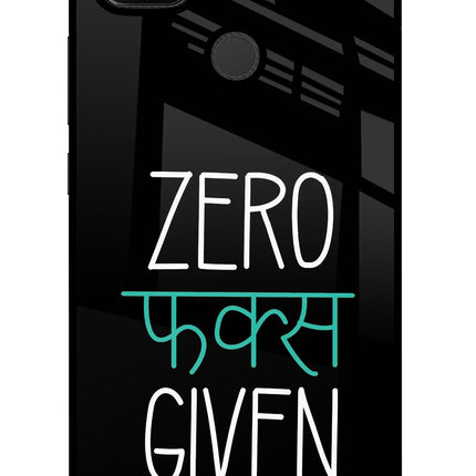 Zero Fucks Given Redmi 9 Glass Case