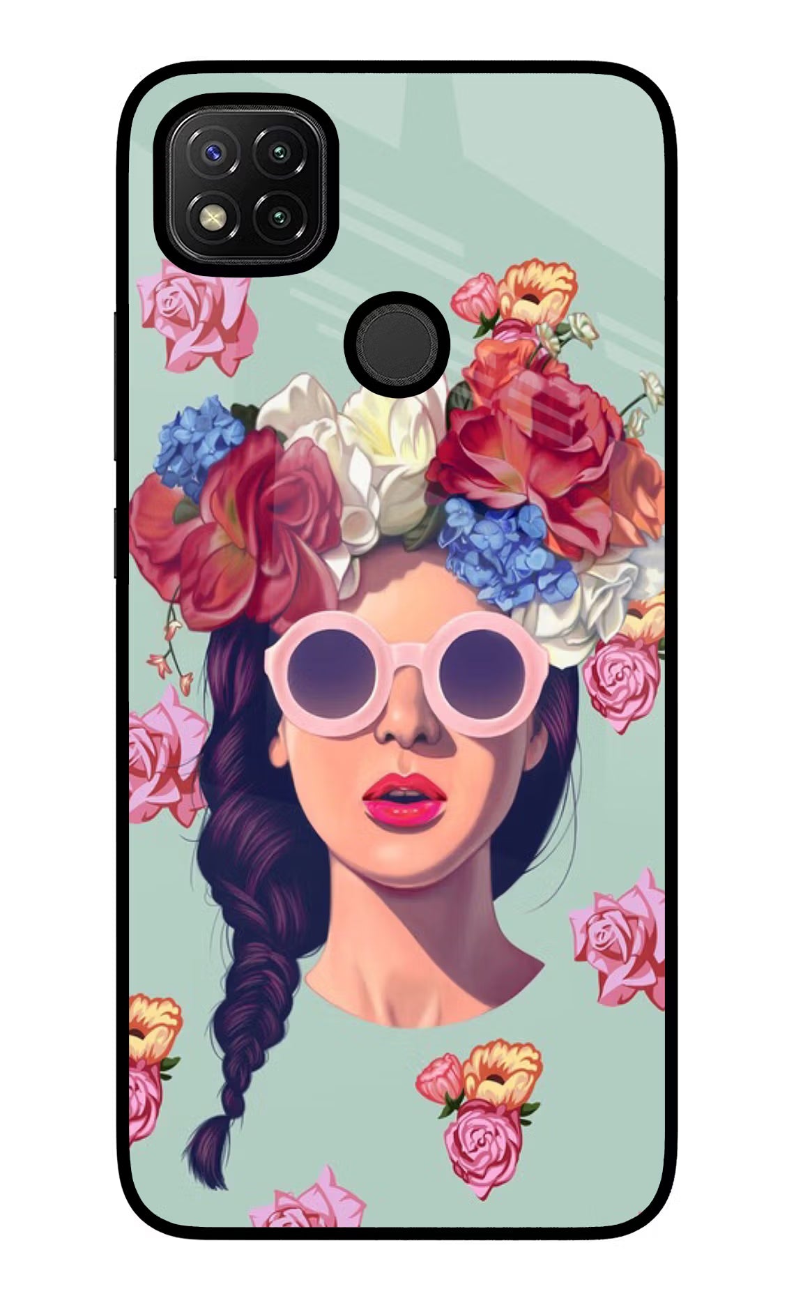 Pretty Girl Redmi 9 Glass Case Back Cover by Casekaro