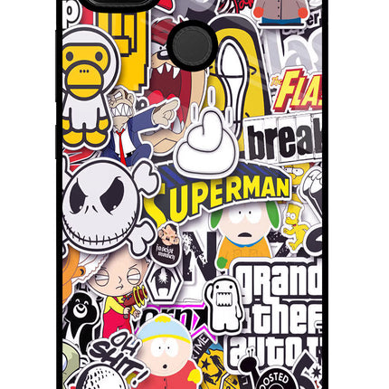 Sticker Bomb Redmi 9 Glass Case