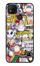 Sticker Bomb Redmi 9 Glass Case