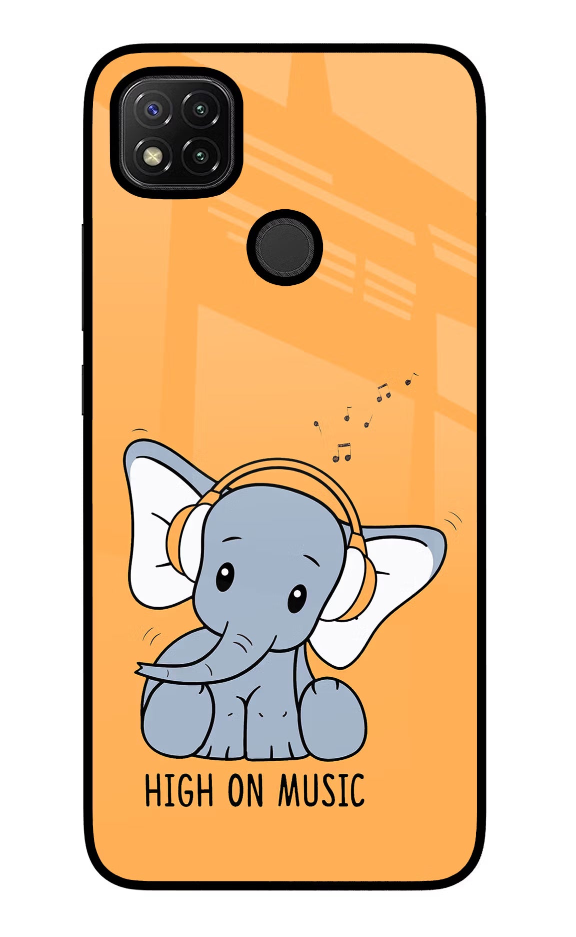 High On Music Redmi 9 Glass Case Back Cover by Casekaro