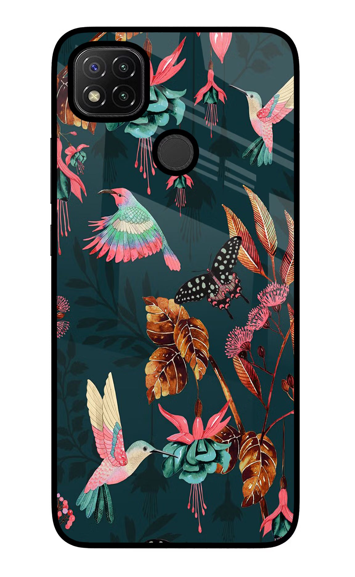 Birds Redmi 9 Glass Case Back Cover by Casekaro