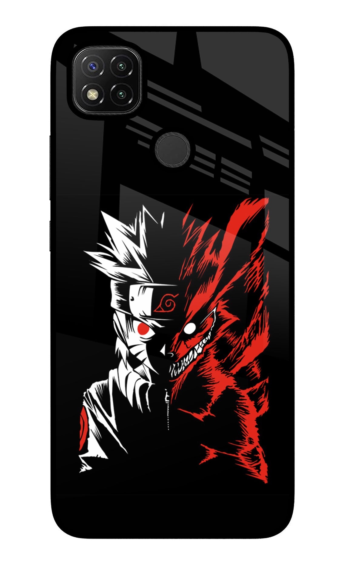 Naruto Two Face Redmi 9 Glass Case